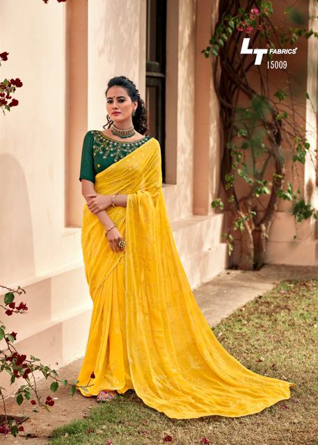 Lt Rajkanya Fancy Party Wear Wholesale Georgette Sarees Catalog
